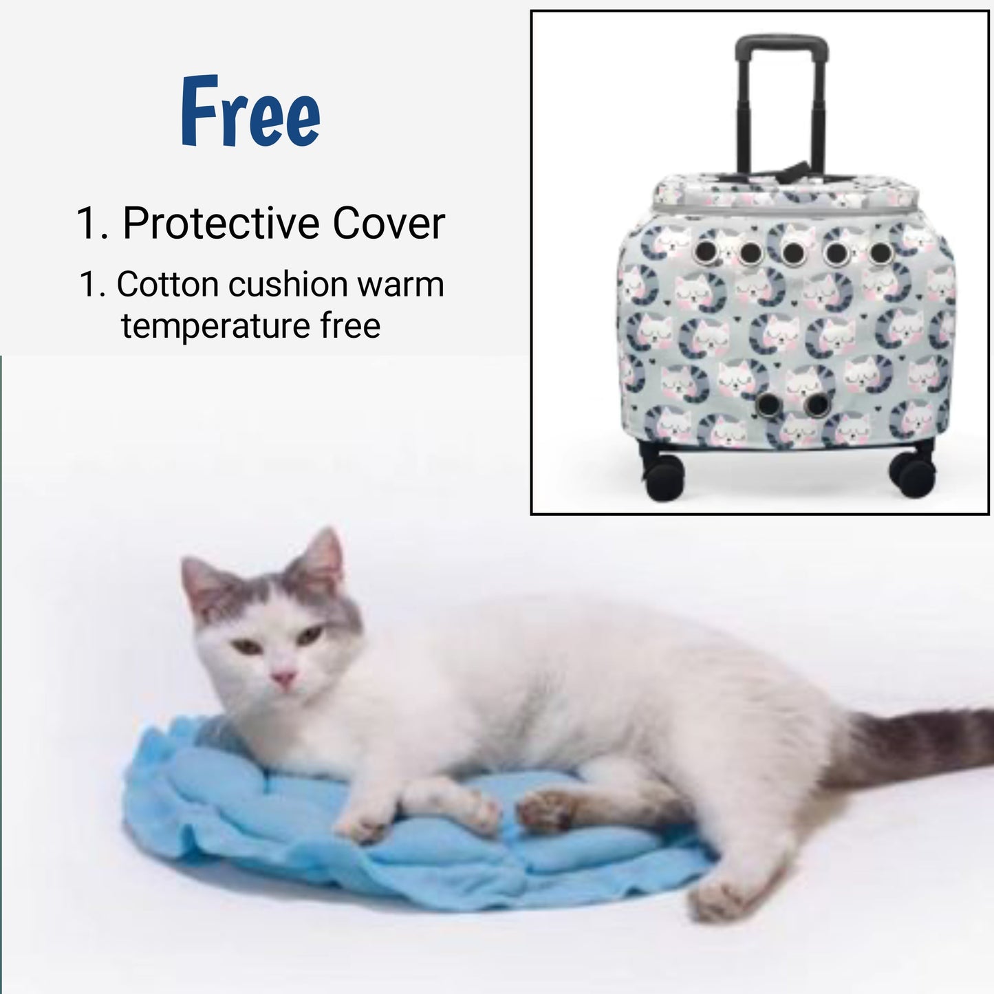 PetsLoveStory® Transparent Pet Travel Trolley