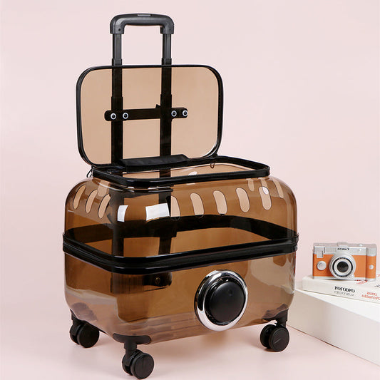 PetsLoveStory® Transparent Pet Travel Trolley