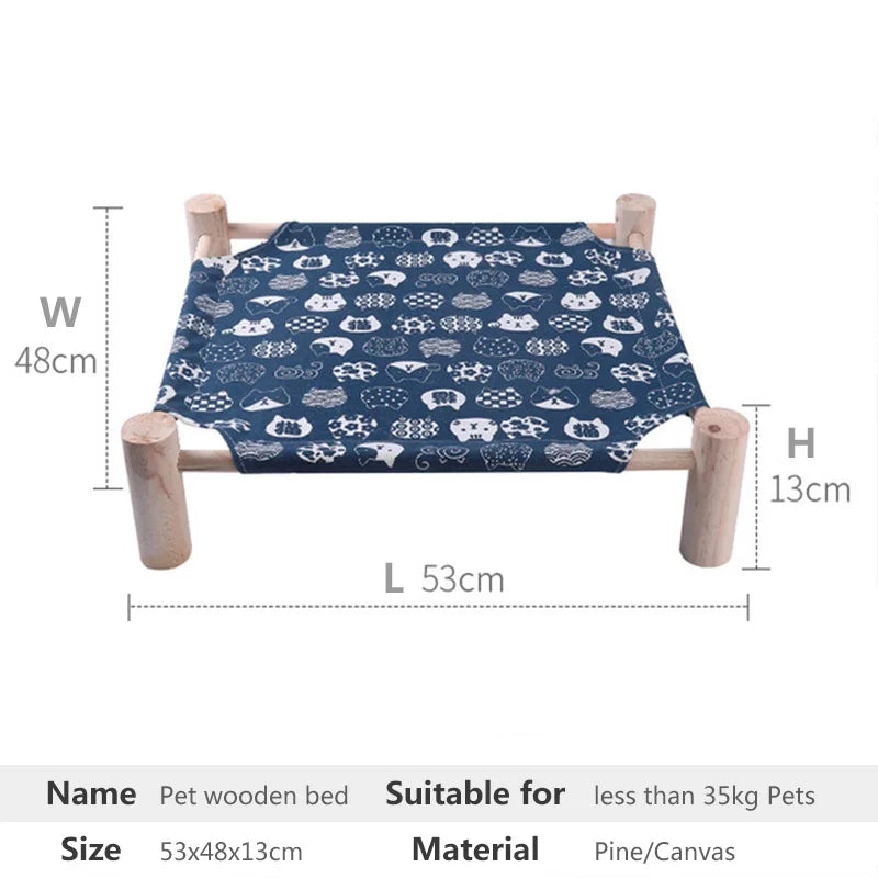 Wooden Cat Camp Bed For Summer